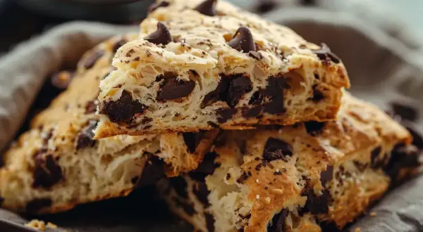 Klassiska scones med chokladbitar, perfekt för en mysig fika.
