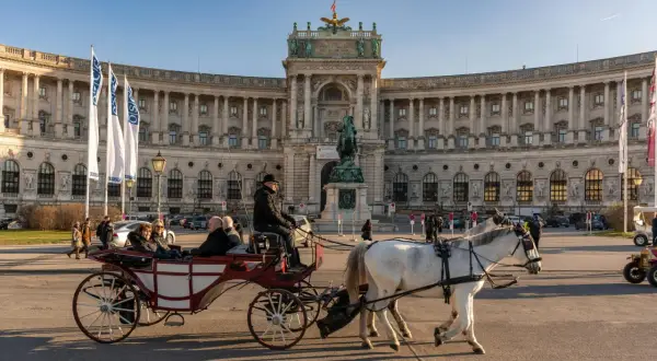 Wiedeń co zwiedzić w 2 dni? Przejażdżka dorożką przed Hofburgiem to świetny pomysł na początek!