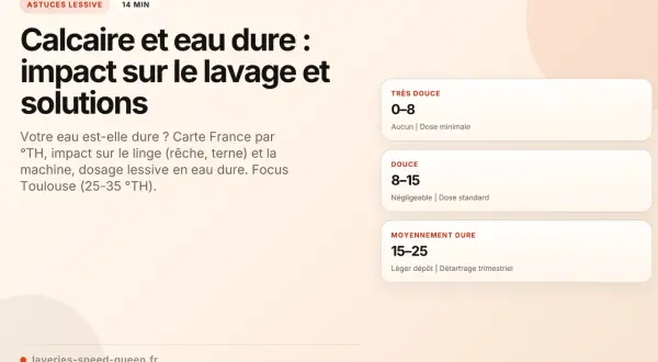 L'eau de source calcaire affecte le linge et la machine. Découvrez l'impact de l'eau dure sur votre lavage et les solutions adaptées.