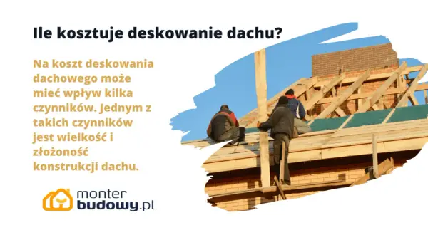 Pracownicy montują drewnianą konstrukcję dachu bez deskowania. Koszt zależy od wielkości i złożoności budowy.