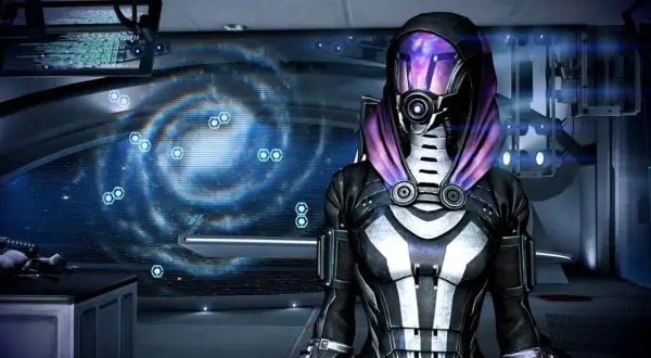 Tali'Zorah vas Neema w Mass Effect 3, gotowa na nowe wyzwania i potencjalne romanse.