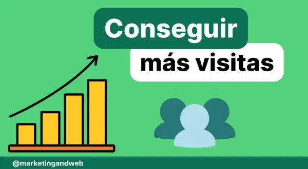 Gráfico de barras ascendente y siluetas de personas. ¡Estrategias para atraer visitas a mi web y hacerla crecer!