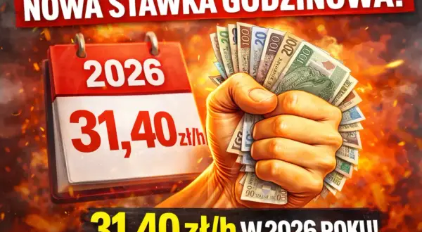 Nowa stawka godzinowa 31,40 zł w 2026 roku! Tyle godzin na umowie zlecenie może przynieść Ci nowy dochód.