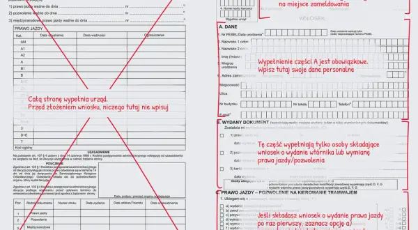 Wniosek o prawo jazdy online: wypełnij dane osobowe i wybierz kategorię pojazdu.