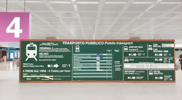 Informacje o transporcie publicznym z lotniska Mediolan Malpensa do centrum: pociągi, autobusy, taksówki i wynajem samochodów.