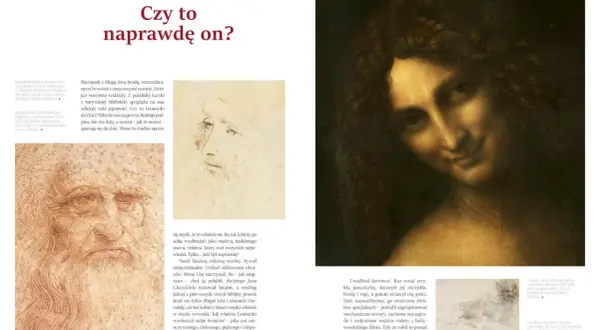 Domniemany autoportret Leonarda da Vinci, starca z brodą i zmęczonymi oczami, spoglądającego z pożółkłej kartki.