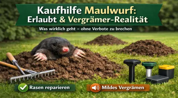 Ein Maulwurf im Garten? Hier erfährst du, was du tun kannst, um ihn sanft zu vergrämen und deinen Rasen zu reparieren.