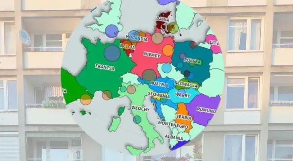 Mapa Europy z zaznaczonymi krajami. Szukasz odpowiedzi, gdzie są najtańsze mieszkania w Europie?