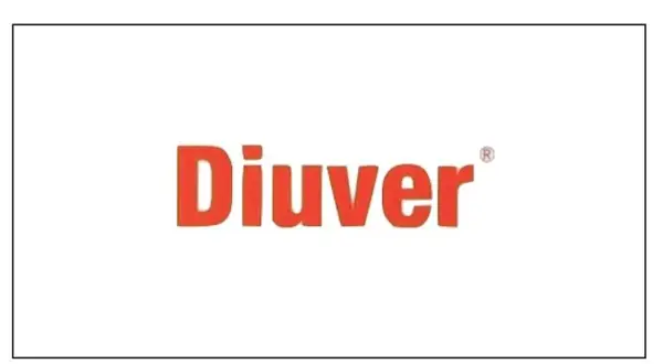 Logo "Diuver" w kolorze pomarańczowym na białym tle.