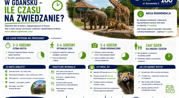 Gdańsk Zoo zaprasza do podziwiania zwierząt. Planuj wizytę, by zobaczyć lwy, żyrafy i inne gatunki.
