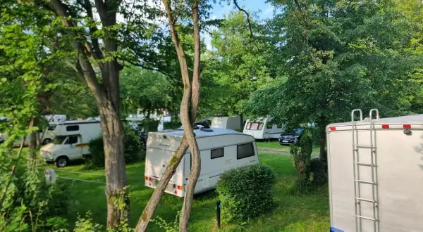 Wspaniały camping 99 w Beskidach. Przyczepy kempingowe i kampery wśród zieleni, gotowe na wakacyjne przygody.