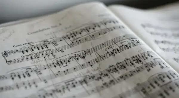 Nuty do "Bohemian Rhapsody" Queen, z odręcznymi notatkami pianistycznymi.