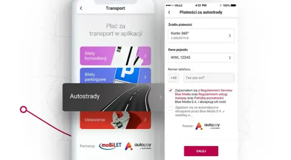 Aplikacja Millennium Bank umożliwia płatności za autostrady. Zobacz, autopay co to za usługa i jak z niej korzystać.