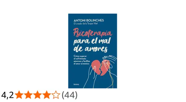 Libro "Psicoterapia para el mal de amores" de Antoni Bolinche. Ilustración de un corazón roto siendo cosido.