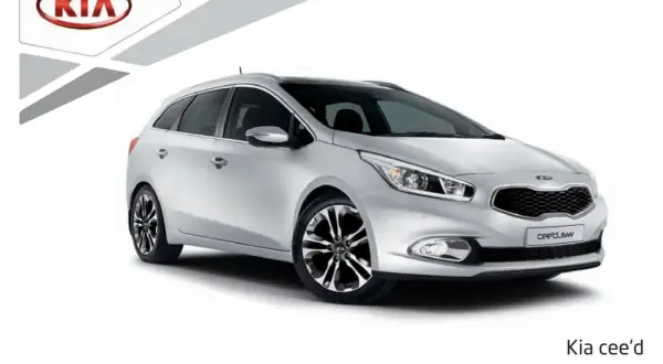 Instruktionsbok för Kia cee'd. Här visas bilens lyftpunkter för säker hantering.