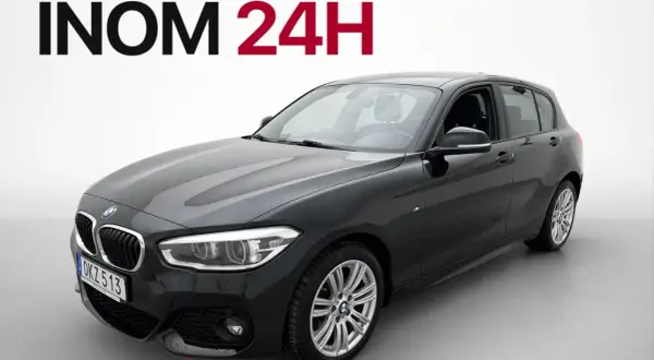 Mörkgrå begagnad BMW 1-serie, hemleverans inom 24h i Sverige.