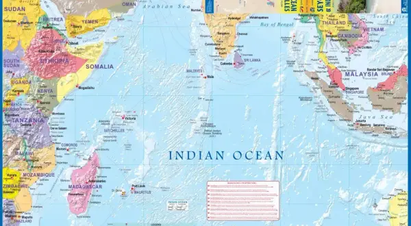 Gdzie leżą Seszele? Na mapie widać je na Oceanie Indyjskim, na wschód od Madagaskaru i na południe od Somalii.