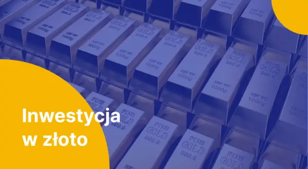 Inwestycja w złoto – rząd sztabek symbolizuje akcje rynku złota, potencjalne zyski i stabilność.