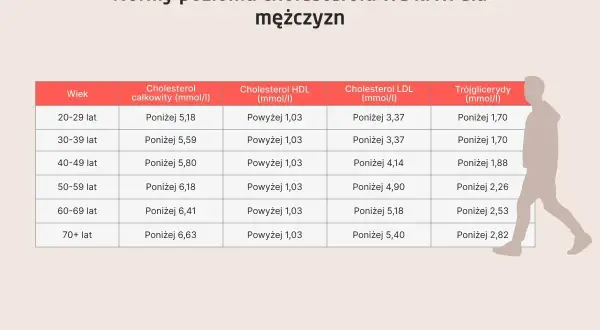 Tabela norm cholesterolu HDL i LDL dla mężczyzn w zależności od wieku. Dbanie o prawidłowy poziom HDL to klucz do zdrowia.