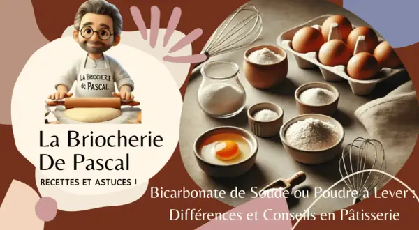 Pascal, le boulanger, explique comment utiliser la poudre à lever pour des brioches parfaites. Ingrédients de pâtisserie à portée de main.