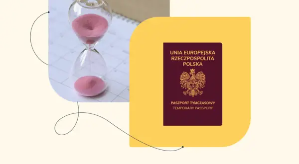 Zegar klepsydrowy i paszport tymczasowy. Dowiedz się, ile kosztuje paszport tymczasowy i jak szybko go uzyskać.
