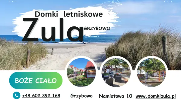 Domki letniskowe Zula w Grzybowie nad morzem. Piękna plaża, wydmy i wypoczynek.