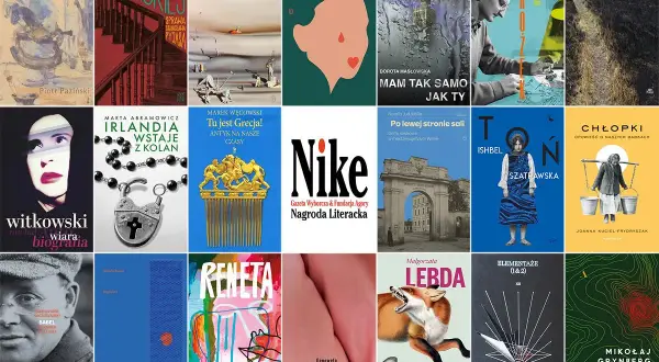 Okładki książek nominowanych do nagrody literackiej Nike.