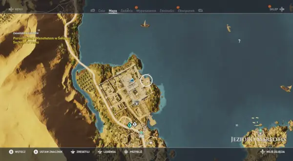 Mapa z Assassin's Creed Origins pokazuje świątynię Sechmet w Yamu. Poszukaj papirusów w tej lokacji.