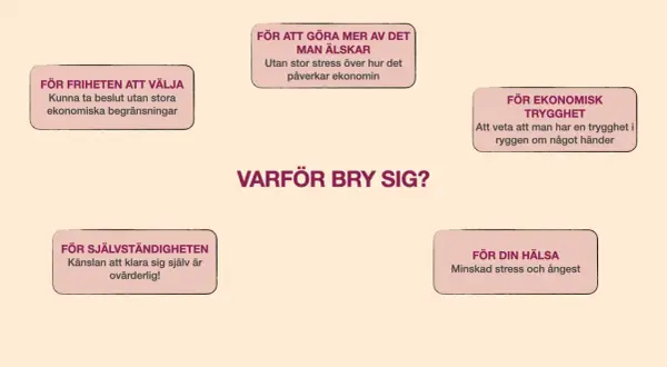 Varför bry sig om privat ekonomi? För frihet, trygghet, självständighet, hälsa och att göra mer av det man älskar.