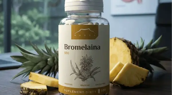 Suplement diety Bromelaina 500. Co to jest bromelaina? To enzym z ananasa, wspierający trawienie i krążenie.