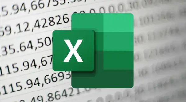Ikona Excel na tle arkusza kalkulacyjnego z liczbami. Dowiedz się, jak zmienić język w Excelu, aby pracować wygodniej.