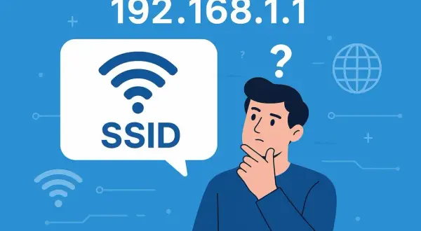 Zastanawiasz się, jak zmienić nazwę sieci WiFi? Ikona SSID i adres 192.168.1.1 sugerują, że to Twój router.