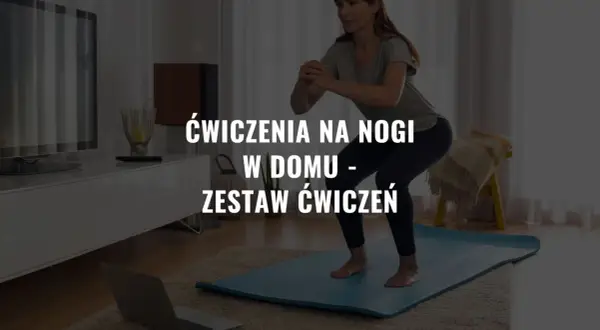 Kobieta wykonuje przysiady, ćwiczenia na nogi w domu. Zestaw ćwiczeń dla każdego.