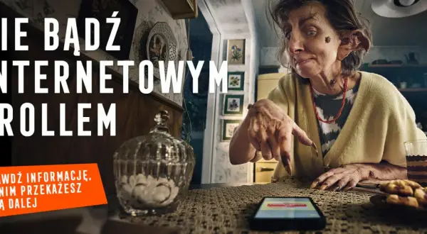 Nie bądź internetowym trollem! Sprawdź informacje, zanim je przekażesz dalej. NASK ostrzega przed dezinformacją.