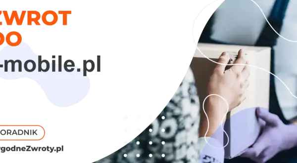 Dwie ręce przekazują sobie paczkę. Na tle napis "ZWROT DO t-mobile.pl".