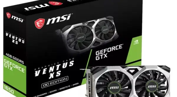 Karta graficzna MSI Ventus XS OC Edition z 4GB GDDR5, oparta na układzie GeForce GTX 1650. Idealna do gier.