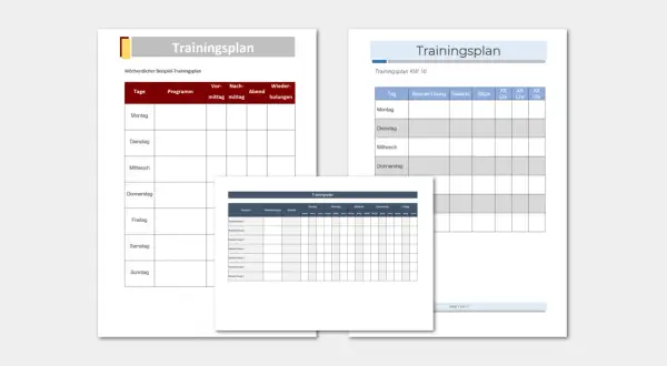 Kostenlose Trainingsplan-Vorlagen für die Wochenplanung. Hier sind Beispiele für tägliche und wöchentliche Trainingspläne.