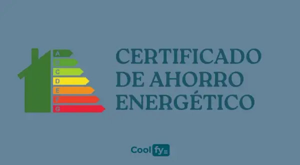 Certificado de ahorro energético para edificios, con escala de eficiencia de A a G.