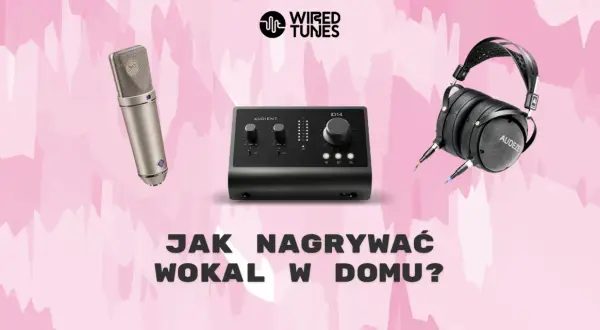 Profesjonalny mikrofon, interfejs audio i słuchawki do nagrywania wokalu w domu.