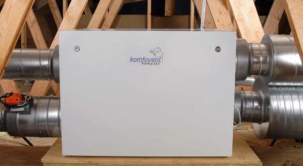 Ventilationsaggregat i en vind. Kan lösa problem med dålig ventilation på jobbet.