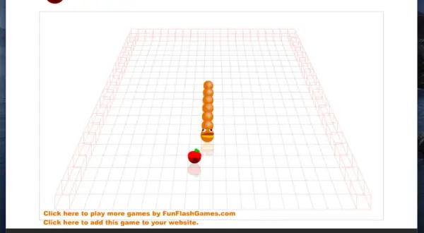 A 3D worm game, likely a .swf file for Mac, shows a segmented orange worm on Level 1, with two apples collected.