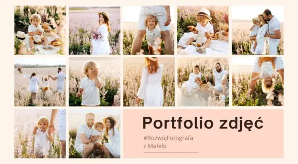 Zobacz, co to portfolio zdjęć! Urocze rodzinne sesje w polu lawendy, dzieci i rodzice w białych strojach. #RozwójFotografa z Mafelo.