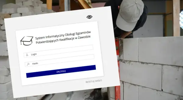 System logowania do egzaminów zawodowych. Czekam na wyniki, a tu tylko ekran logowania.