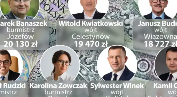 Kiedy wójt, kiedy burmistrz? Porównanie zarobków samorządowców: Banaszek (burmistrz Józefów), Kwiatkowski (wójt Celestynów), Budra (wójt Wiązowna) i inni.