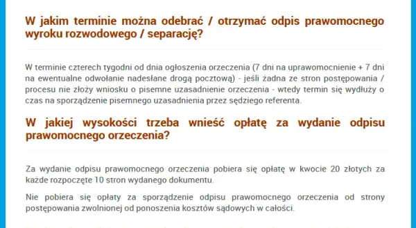Ile uprawomocnia się wyrok rozwodowy? Poznaj kluczowe terminy i zasady