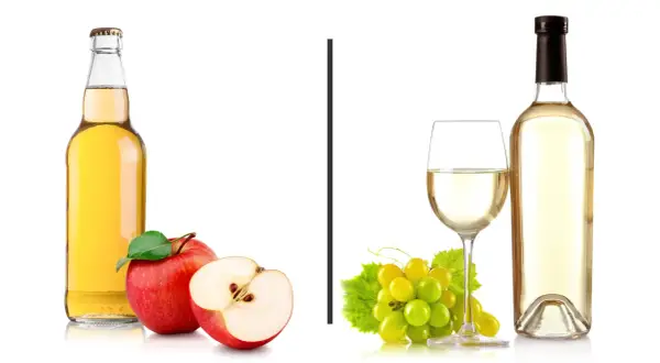 Jabłecznik i białe wino. Czy wino to alkohol? Tak, wino jest alkoholem, w przeciwieństwie do jabłecznika.