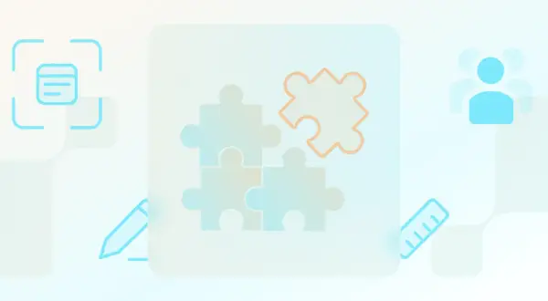 Grafika przedstawia układankę z puzzli, symbolizującą tworzenie **micro saas**. Obok znajdują się ikony notatki, ołówka, linijki i grupy ludzi, sugerujące proces planowania, tworzenia i współpracy.