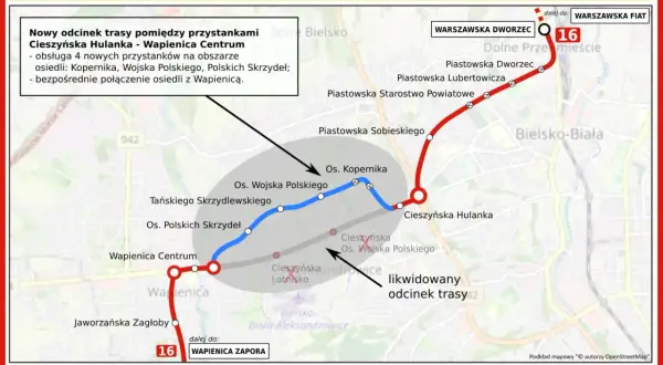 Rozkład jazdy linii 3 Bielsko-Biała: Trasa, bilety, śledzenie na żywo