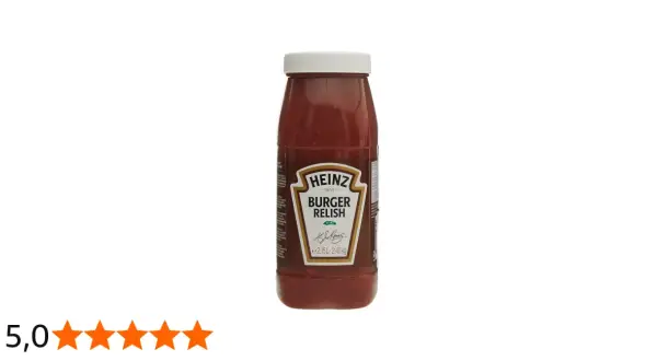 Heinz Burger Relish: eine köstliche Sauce, die jeden Burger verfeinert. Was ist Relish? Eine würzige Mischung aus Gemüse und Gewürzen.