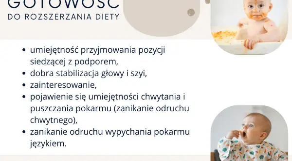 Kiedy rozszerzać dietę dziecka karmionego piersią? Obraz pokazuje niemowlęta gotowe na nowe smaki: siedzące, stabilne, zainteresowane jedzeniem.